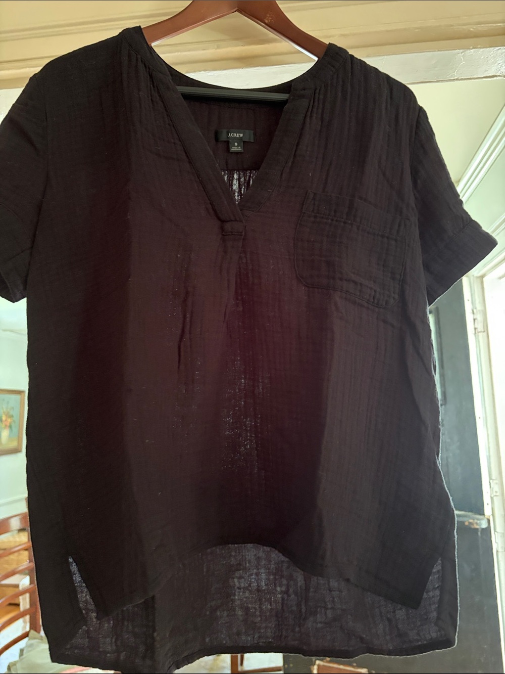 J. Crew gauze blouse size small black